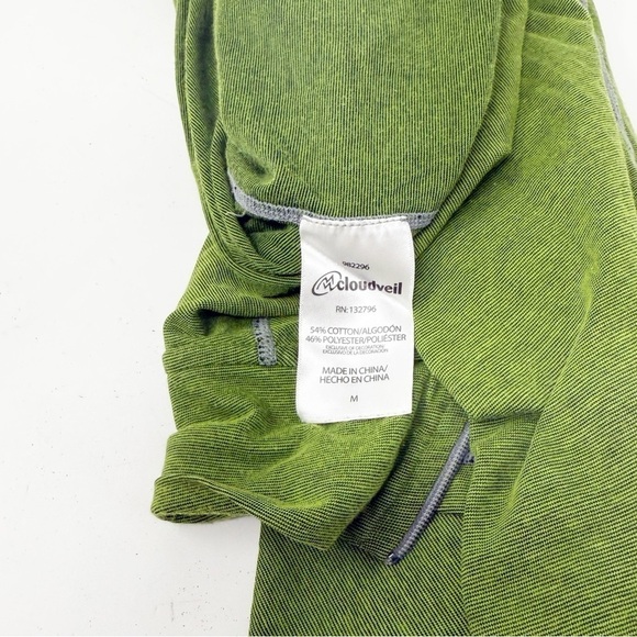 CLOUDVEIL Men’s Green Base Layer 1/4 Zip Long Sleeve High Neck Pullover Shirt M - Picture 5 of 7